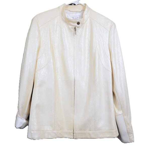 Chico's Knit Panel Moto Zip Up Jacket Long Sleeve Women's Plus Size XL 16 (3) - Picture 1 of 11